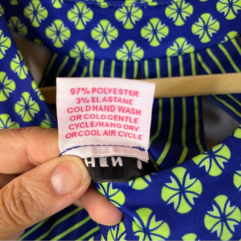 Gretchen Scott Isosceles Biltmore Dress Blue Green Geometrical Sz XS NWOT - Picture 4 of 5